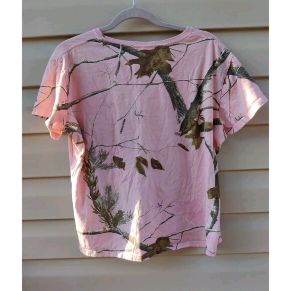 "FROGS The Other White Meat" Real Tree Pink Camo Shirt T-Shirt Womens XL Code 5 - Picture 3 of 12